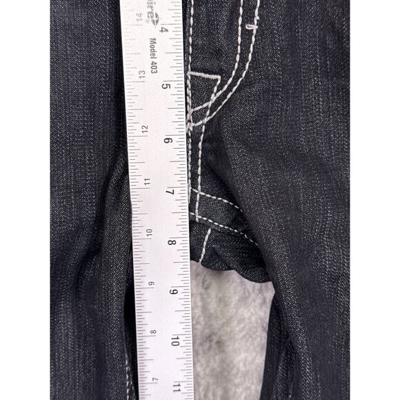 Vintage True Religion Jeans 28 Womens Y2K Low Rise Flap Pocket Dark Embroidered - Picture 4 of 8